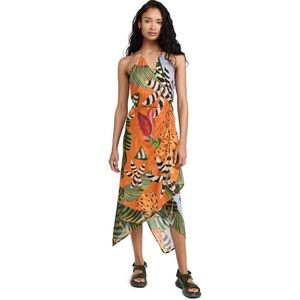 FARM Rio Striped Bananas Coverup Wrap Dress